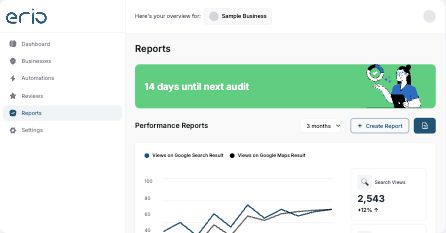 Erio-branded sample reporting dashboard
