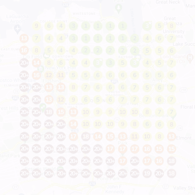 Animated before-and-after Google Maps ranking heatmap